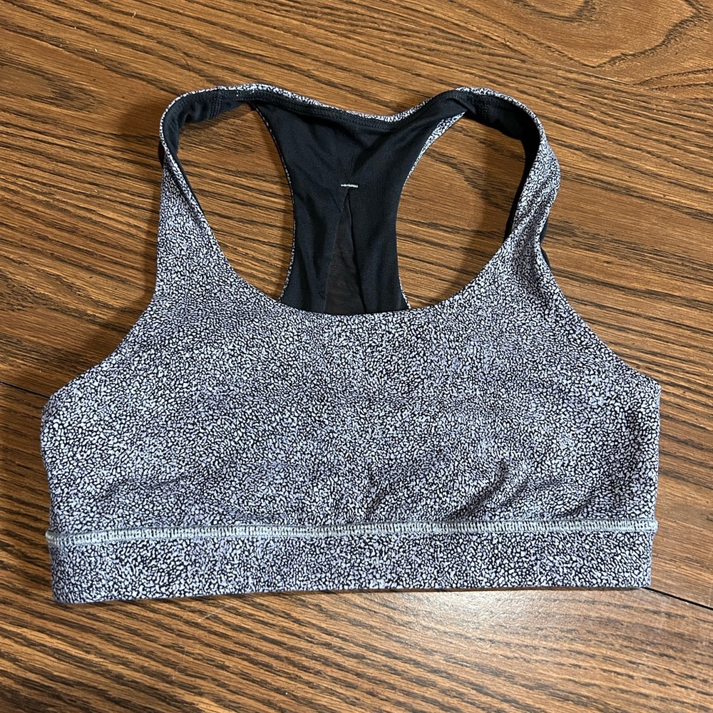 Lululemon Black and Gray Medium-Support Sports Bra